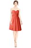 ColsBM Jaelyn Living Coral Casual Fit-n-Flare Sweetheart Sleeveless Knee Length Ruching Bridesmaid Dresses