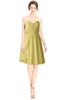 ColsBM Jaelyn Misted Yellow Casual Fit-n-Flare Sweetheart Sleeveless Knee Length Ruching Bridesmaid Dresses