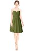 ColsBM Jaelyn Olive Green Casual Fit-n-Flare Sweetheart Sleeveless Knee Length Ruching Bridesmaid Dresses