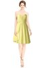 ColsBM Jaelyn Pastel Yellow Casual Fit-n-Flare Sweetheart Sleeveless Knee Length Ruching Bridesmaid Dresses