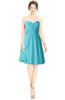 ColsBM Jaelyn Turquoise Casual Fit-n-Flare Sweetheart Sleeveless Knee Length Ruching Bridesmaid Dresses
