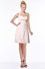 ColsBM Charlee Light Pink Hippie A-line Halter Sleeveless Knee Length Bridesmaid Dresses