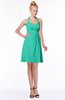 ColsBM Charlee Viridian Green Hippie A-line Halter Sleeveless Knee Length Bridesmaid Dresses
