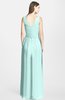 ColsBM Jazmine Blue Glass Gorgeous A-line V-neck Sleeveless Floor Length Ruching Bridesmaid Dresses