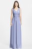 ColsBM Jazmine Blue Heron Gorgeous A-line V-neck Sleeveless Floor Length Ruching Bridesmaid Dresses