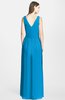 ColsBM Jazmine Cornflower Blue Gorgeous A-line V-neck Sleeveless Floor Length Ruching Bridesmaid Dresses