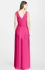 ColsBM Jazmine Fandango Pink Gorgeous A-line V-neck Sleeveless Floor Length Ruching Bridesmaid Dresses
