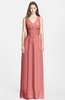 ColsBM Jazmine Lantana Gorgeous A-line V-neck Sleeveless Floor Length Ruching Bridesmaid Dresses