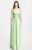 ColsBM Jazmine Pale Green Gorgeous A-line V-neck Sleeveless Floor Length Ruching Bridesmaid Dresses