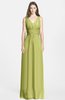 ColsBM Jazmine Pistachio Gorgeous A-line V-neck Sleeveless Floor Length Ruching Bridesmaid Dresses