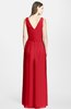 ColsBM Jazmine Red Gorgeous A-line V-neck Sleeveless Floor Length Ruching Bridesmaid Dresses
