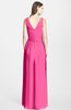 ColsBM Jazmine Rose Pink Gorgeous A-line V-neck Sleeveless Floor Length Ruching Bridesmaid Dresses