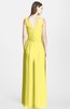 ColsBM Jazmine Yellow Iris Gorgeous A-line V-neck Sleeveless Floor Length Ruching Bridesmaid Dresses