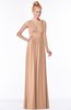 ColsBM Carolyn Almost Apricot Classic V-neck Sleeveless Zip up Ruching Bridesmaid Dresses