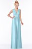 ColsBM Carolyn Aqua Classic V-neck Sleeveless Zip up Ruching Bridesmaid Dresses