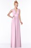 ColsBM Carolyn Baby Pink Classic V-neck Sleeveless Zip up Ruching Bridesmaid Dresses