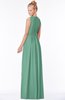ColsBM Carolyn Beryl Green Classic V-neck Sleeveless Zip up Ruching Bridesmaid Dresses