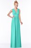 ColsBM Carolyn Blue Turquoise Classic V-neck Sleeveless Zip up Ruching Bridesmaid Dresses