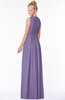 ColsBM Carolyn Chalk Violet Classic V-neck Sleeveless Zip up Ruching Bridesmaid Dresses