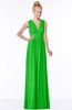 ColsBM Carolyn Classic Green Classic V-neck Sleeveless Zip up Ruching Bridesmaid Dresses