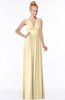 ColsBM Carolyn Cornhusk Classic V-neck Sleeveless Zip up Ruching Bridesmaid Dresses