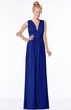 ColsBM Carolyn Electric Blue Classic V-neck Sleeveless Zip up Ruching Bridesmaid Dresses