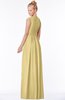 ColsBM Carolyn Gold Classic V-neck Sleeveless Zip up Ruching Bridesmaid Dresses
