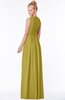 ColsBM Carolyn Golden Olive Classic V-neck Sleeveless Zip up Ruching Bridesmaid Dresses