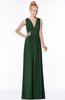 ColsBM Carolyn Hunter Green Classic V-neck Sleeveless Zip up Ruching Bridesmaid Dresses