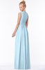 ColsBM Carolyn Ice Blue Classic V-neck Sleeveless Zip up Ruching Bridesmaid Dresses