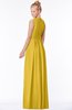 ColsBM Carolyn Lemon Curry Classic V-neck Sleeveless Zip up Ruching Bridesmaid Dresses