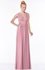 ColsBM Carolyn Light Coral Classic V-neck Sleeveless Zip up Ruching Bridesmaid Dresses