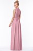 ColsBM Carolyn Light Coral Classic V-neck Sleeveless Zip up Ruching Bridesmaid Dresses