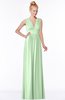 ColsBM Carolyn Light Green Classic V-neck Sleeveless Zip up Ruching Bridesmaid Dresses