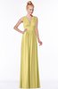 ColsBM Carolyn Misted Yellow Classic V-neck Sleeveless Zip up Ruching Bridesmaid Dresses