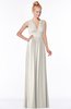 ColsBM Carolyn Off White Classic V-neck Sleeveless Zip up Ruching Bridesmaid Dresses