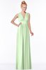 ColsBM Carolyn Pale Green Classic V-neck Sleeveless Zip up Ruching Bridesmaid Dresses