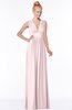 ColsBM Carolyn Petal Pink Classic V-neck Sleeveless Zip up Ruching Bridesmaid Dresses