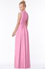 ColsBM Carolyn Pink Classic V-neck Sleeveless Zip up Ruching Bridesmaid Dresses