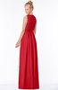 ColsBM Carolyn Red Classic V-neck Sleeveless Zip up Ruching Bridesmaid Dresses