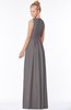 ColsBM Carolyn Ridge Grey Classic V-neck Sleeveless Zip up Ruching Bridesmaid Dresses