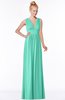 ColsBM Carolyn Seafoam Green Classic V-neck Sleeveless Zip up Ruching Bridesmaid Dresses