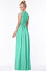 ColsBM Carolyn Seafoam Green Classic V-neck Sleeveless Zip up Ruching Bridesmaid Dresses
