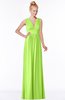 ColsBM Carolyn Sharp Green Classic V-neck Sleeveless Zip up Ruching Bridesmaid Dresses