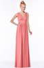 ColsBM Carolyn Shell Pink Classic V-neck Sleeveless Zip up Ruching Bridesmaid Dresses