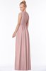 ColsBM Carolyn Silver Pink Classic V-neck Sleeveless Zip up Ruching Bridesmaid Dresses