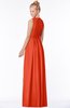 ColsBM Carolyn Tangerine Tango Classic V-neck Sleeveless Zip up Ruching Bridesmaid Dresses