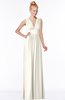 ColsBM Carolyn Whisper White Classic V-neck Sleeveless Zip up Ruching Bridesmaid Dresses