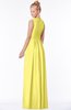 ColsBM Carolyn Yellow Iris Classic V-neck Sleeveless Zip up Ruching Bridesmaid Dresses