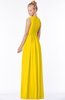 ColsBM Carolyn Yellow Classic V-neck Sleeveless Zip up Ruching Bridesmaid Dresses